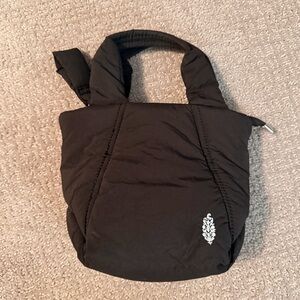 Free People Movement Black Quilted Tote Bag with detachable crossbody strap